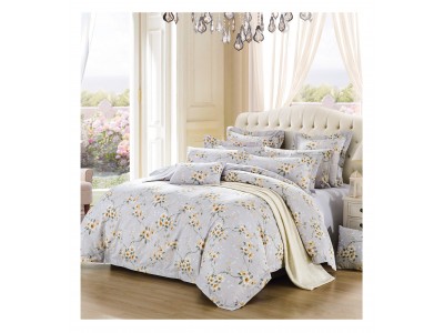 Silk Camel Luxury 100% Cotton 3-Piece Bedding Set, Duvet Cover and Pillow Sham - Sunny Winter